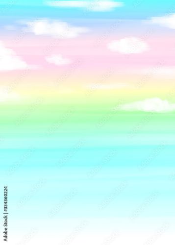 ファンシーな虹色の青空背景イラスト Plexiglas