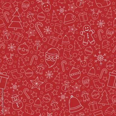 Lijken Rechtmatig Nodig hebben Mooi kerstpatroon met ornamenten. Kerst inpakpapier concept. Vector  #297492550 - Rood - Akoestisch canvas
