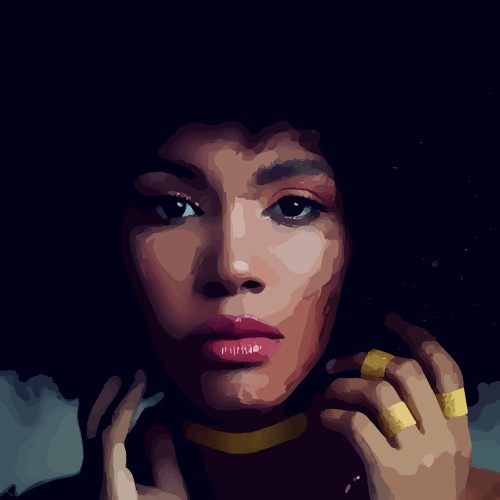 Etnische perfectie Prachtige jonge gekleurde vrouw met Afro kapsel  © The Art Kroep