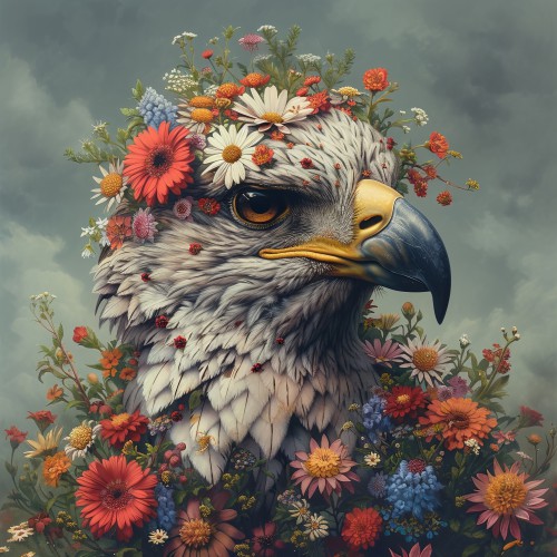 Arend met bloemen © Marlon Paul Bruin