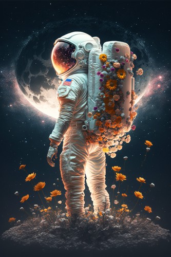 Astronaut op de maan © Kim West