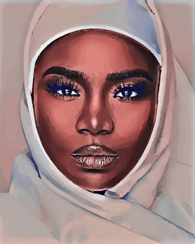 Black Woman With White Hijab © The Art Kroep