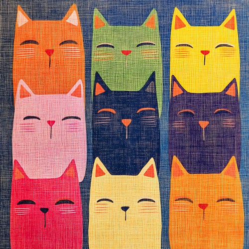 Colorful abstract cats © Lauri Creates