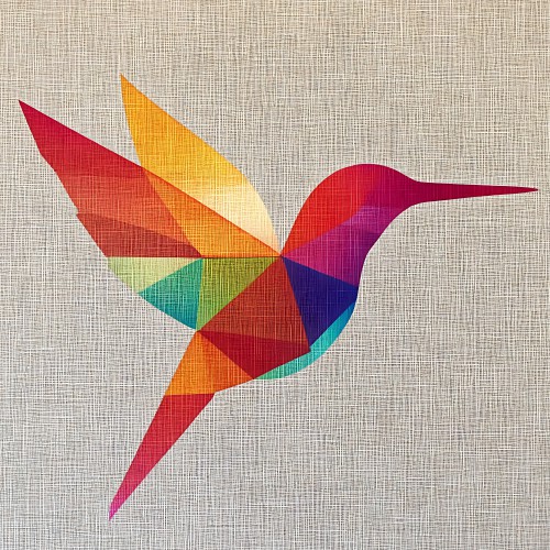Colorful abstract hummingbird © Lauri Creates