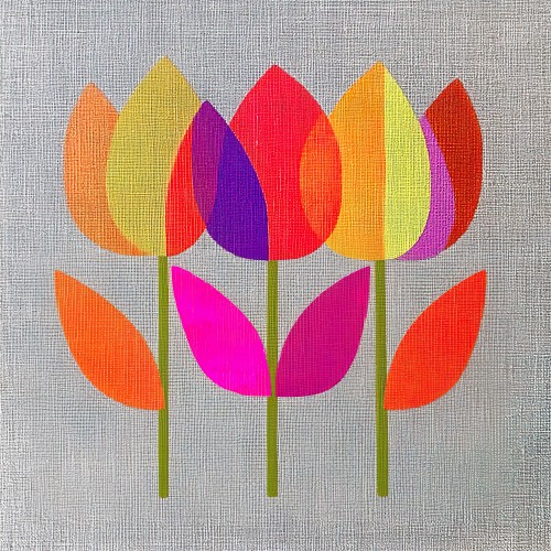 Colorful abstract tulips © Lauri Creates