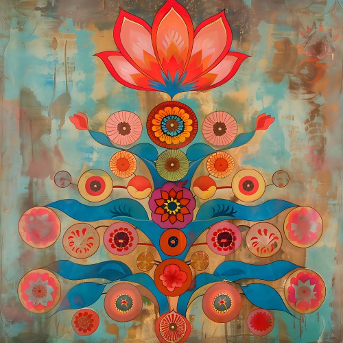 Colorful blooming flower tree © Lauri Creates
