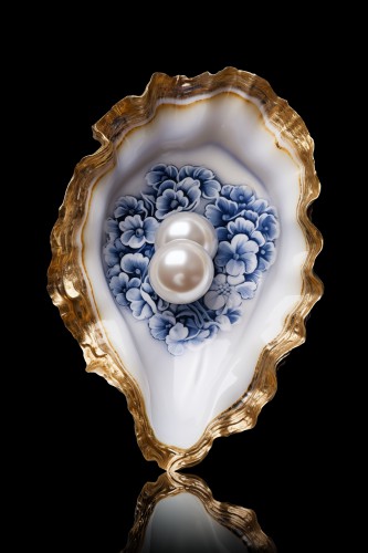 Delft Blue flower oyster pearl © OTTI Originals