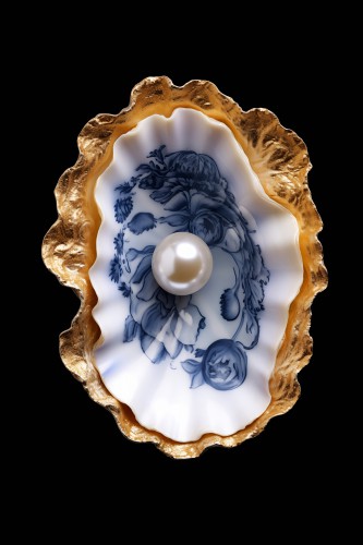 Delft Blue flower pattern oyster © OTTI Originals