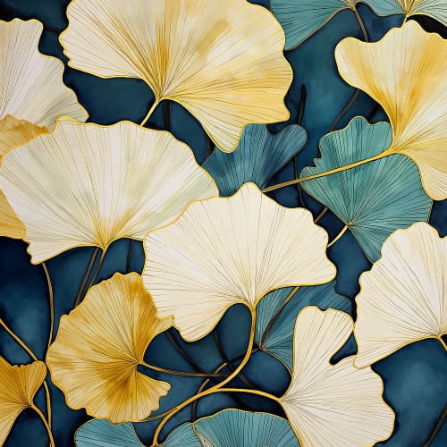 Dynamiek van de Natuur Grootse Ginkgo in Aquamarijn © Color Square