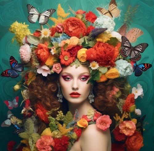 Extravagante Florale Fantasie De Vrouw als Natuurlijke Koningin © Color Square