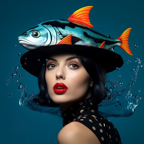 Fishy hat elegance lady splash © OTTI Originals