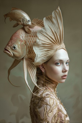 Fishy hat elegance beige 2 © OTTI Originals