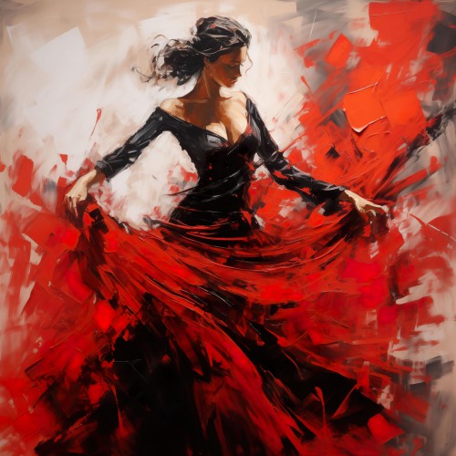 Flamenco dancer in red and black © Lauri Creates