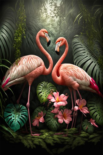 Flamingos in de jungle © Kim West