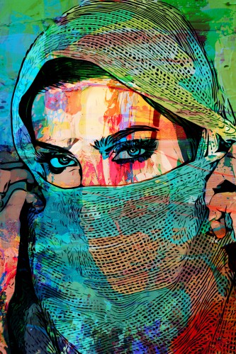 Gesluierde vrouw met niqaab © The Art Kroep