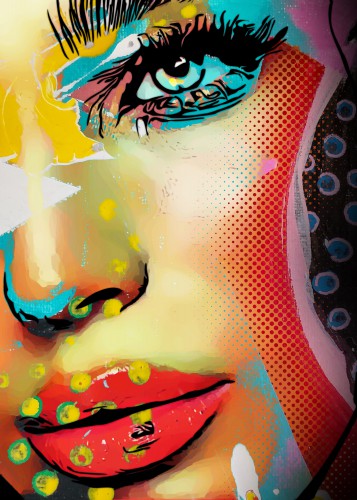 Golden Popart Face © The Art Kroep