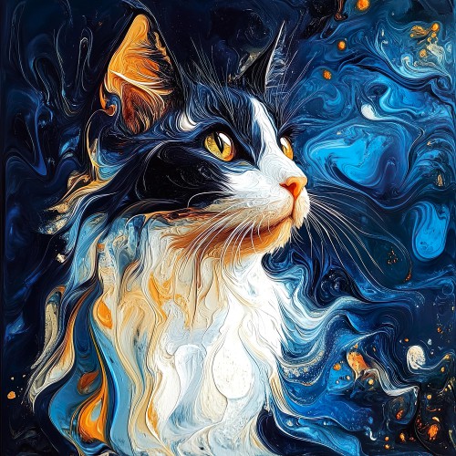 Impressionistische kat © Lauri Creates