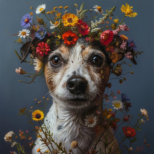 Jack Russell met bloemen2 © Marlon Paul Bruin