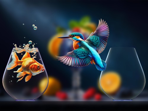 Kingfisher and Goldfish © Ellenilli