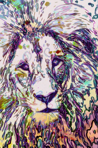 Leeuw in pastelkleuren © The Art Kroep