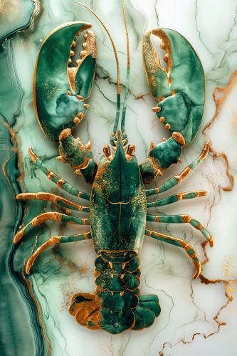 Lobster marble green jade