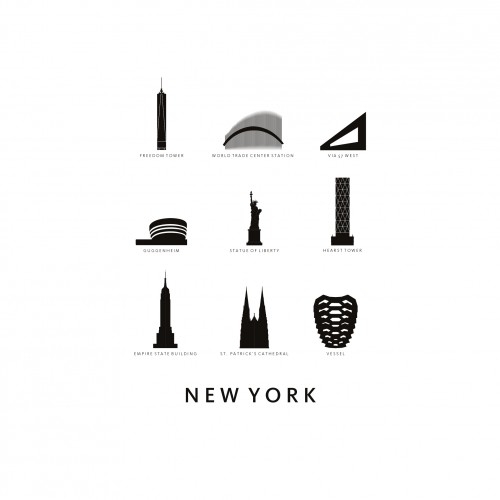 New York Architectuur Wit © Kunst in kaart