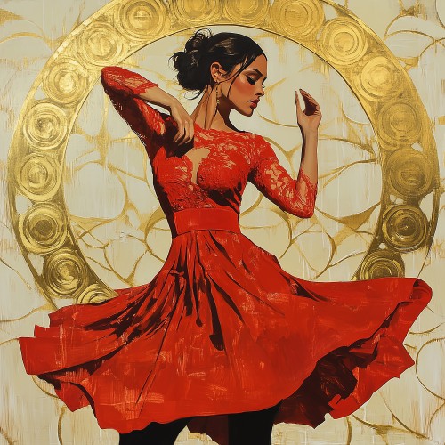 Passionate danser in gold en red © Bianca ter Riet