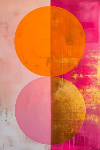 Pink gold and orange A