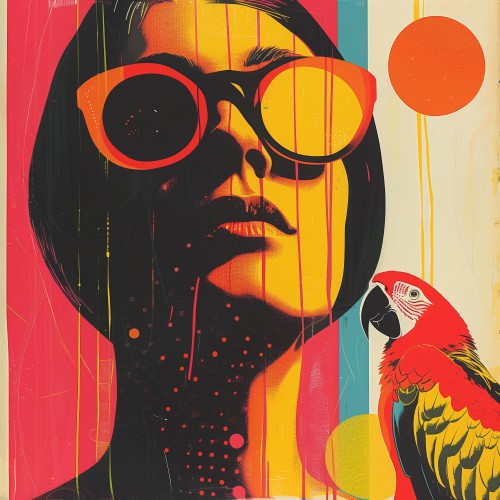 Popart woman with parrot1 © Marlon Paul Bruin