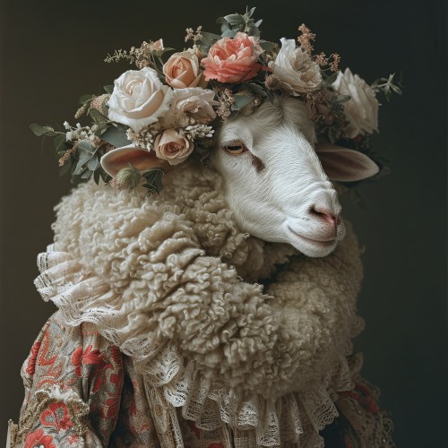 Schaap met rozen © Marlon Paul Bruin