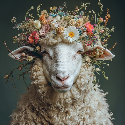 Schaap met wilde bloemen © Marlon Paul Bruin