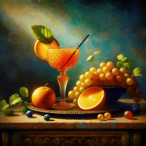 Stilleven Jus 'd Orange op Ateliertafel © Ellenilli
