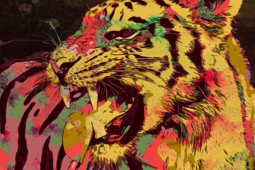 Tijger in hedendaagse kunststijl
