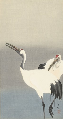 Twee kraanvogels, Ohara Koson, 1900 - 1930