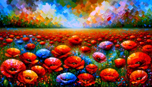 Voorjaar Poppies - Papavers in het landschap © Ellenilli