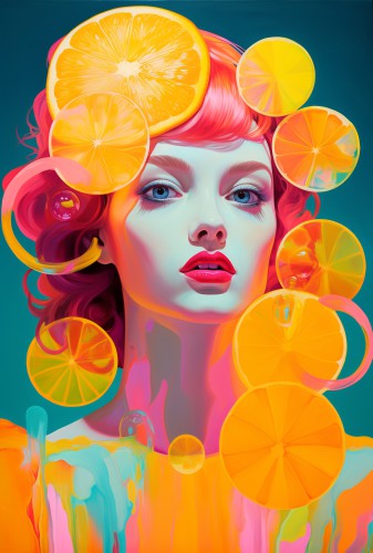 Vrouw abstract oranges © Bianca ter Riet