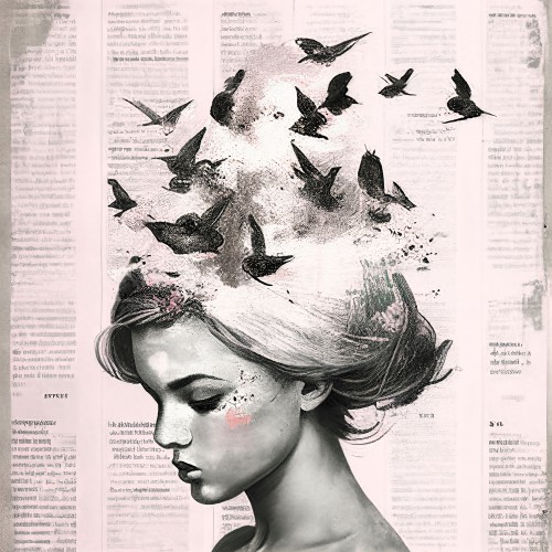 Vrouw mixed media lichtroze © Bianca ter Riet