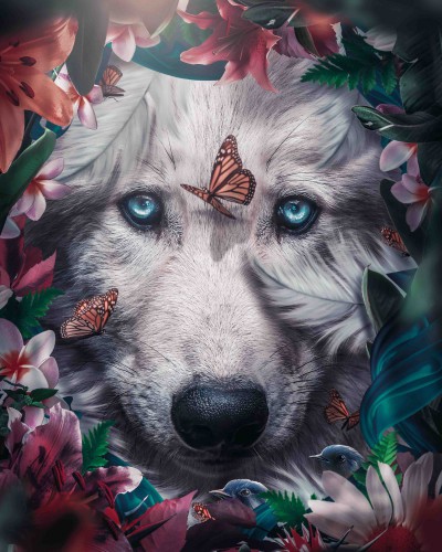 Wolf Floral © Zenzdesign
