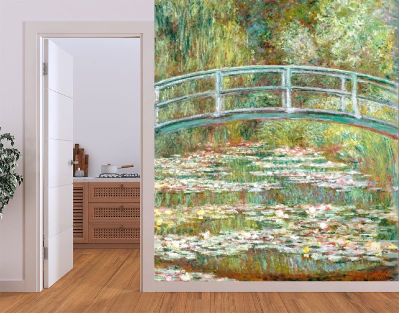 Bridge over a Pond of Water Lilies