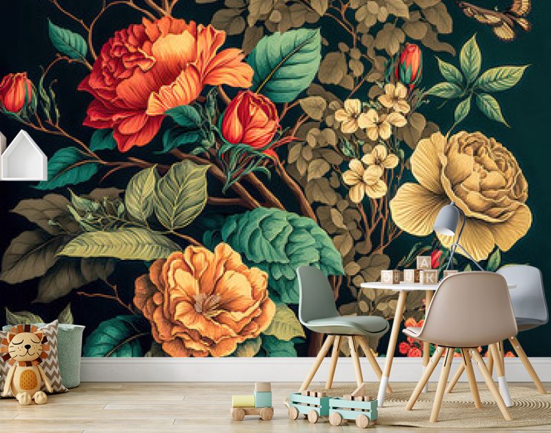 Florale Elemente Vintage Achtergrond Achtergrond Cover AI Kunst Generatieve AI Digitale ART