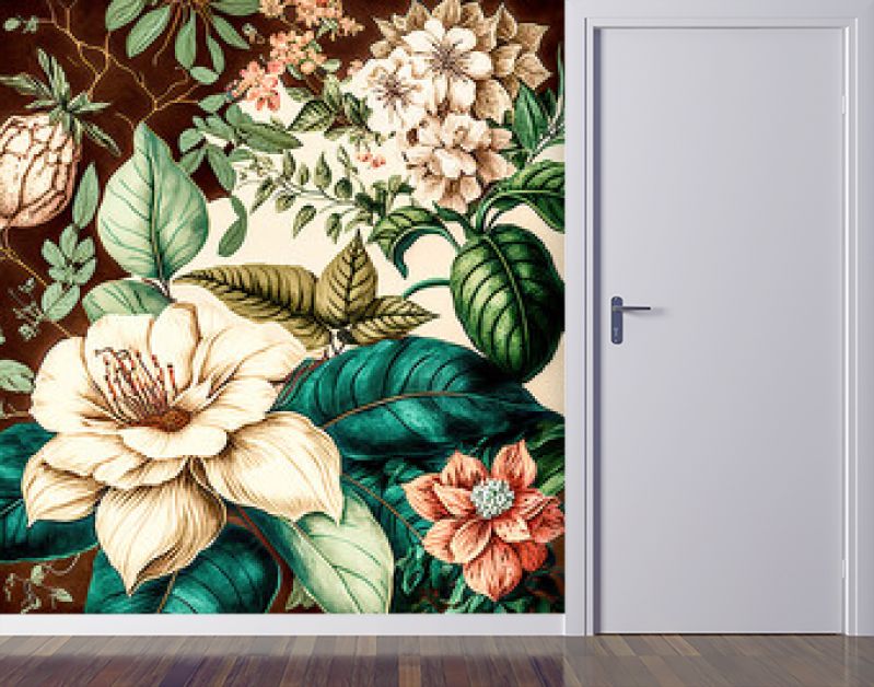 Florale Elemente Vintage Achtergrond Achtergrond Cover AI Kunst Generatieve AI Digitale ART