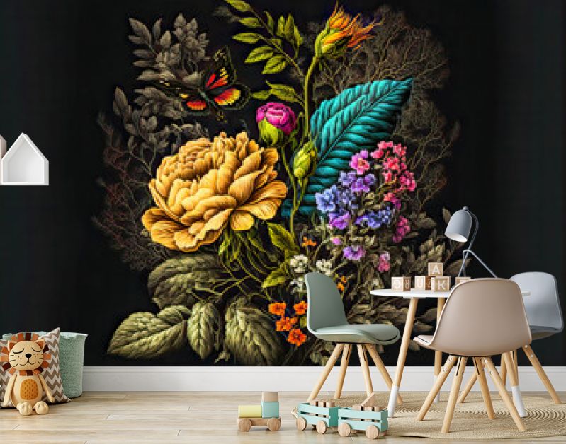 Florale Elemente Vintage Achtergrond Achtergrond Cover AI Kunst Generatieve AI Digitale ART