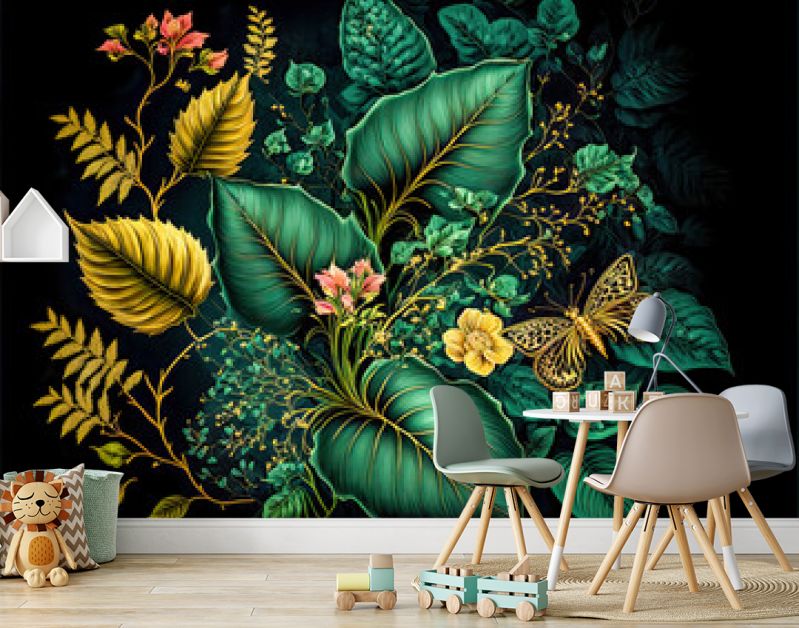 Florale Elemente Vintage Achtergrond Achtergrond Cover AI Kunst Generatieve AI Digitale ART