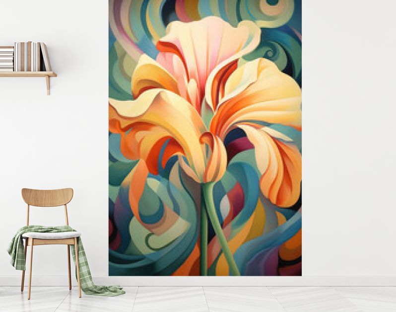 Prachtige bloem kunst illustratie achtergrond. Generatieve AI.