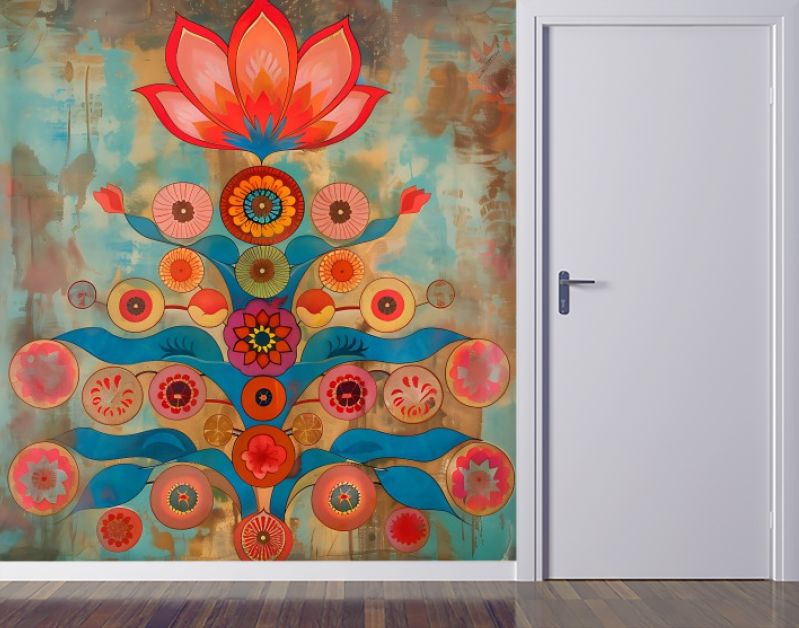 Colorful blooming flower tree