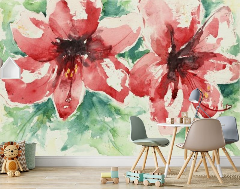 Grote rode amaryllis bloemen