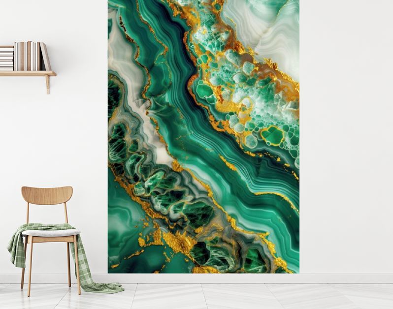 Marmer groen met goud