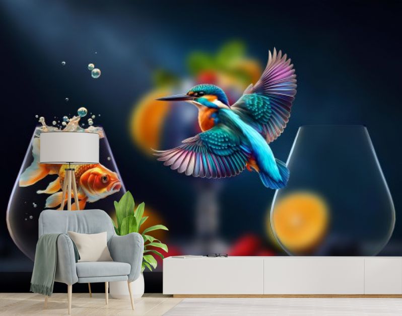 Kingfisher and Goldfish