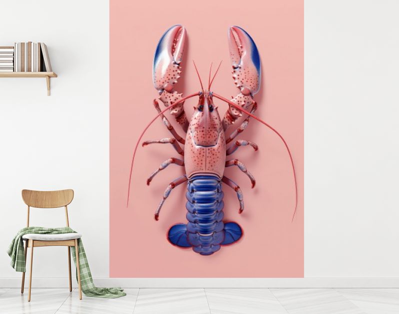 Pink and blue lobster