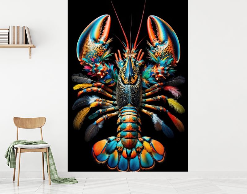 Rainbow lobster feathers